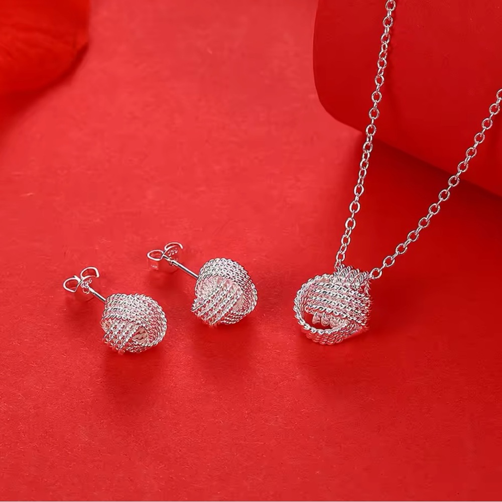 Sterling Silver Knot Jewelry Set